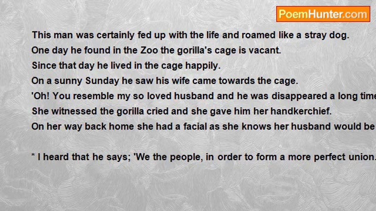 nimal dunuhinga - The Gorilla and his beloved wife