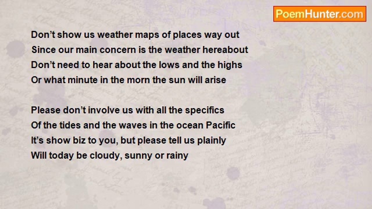 Stanley Cooper - Mr. Weatherman, Please Tell Us Plainly