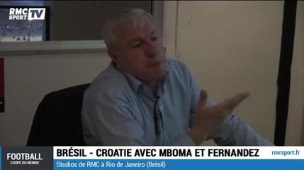 Football / Mboma et Fernandez devant Brésil - Croatie - 12/06