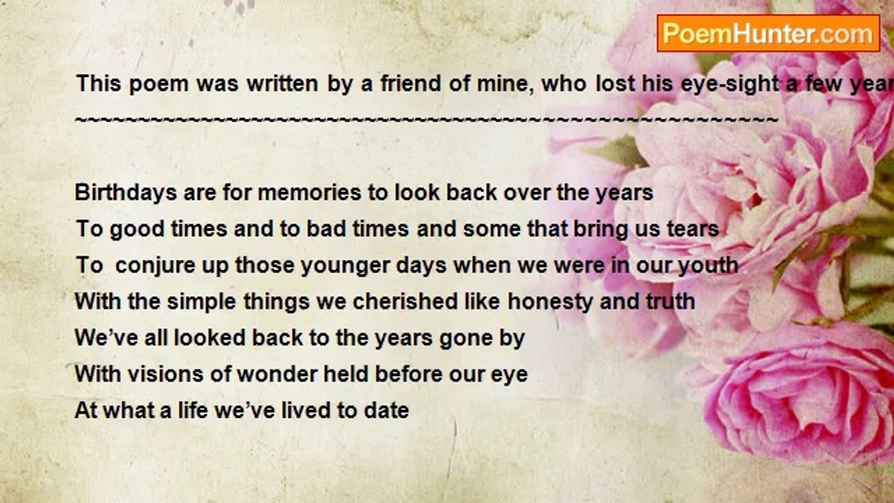 Dave Tanguay - Birthdays   (poem)