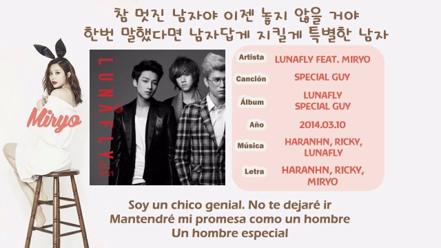 [ESPAÑOL] LUNAFLY - Special guy (특별한 남자) Feat. Miryo (Brown Eyed Girls)