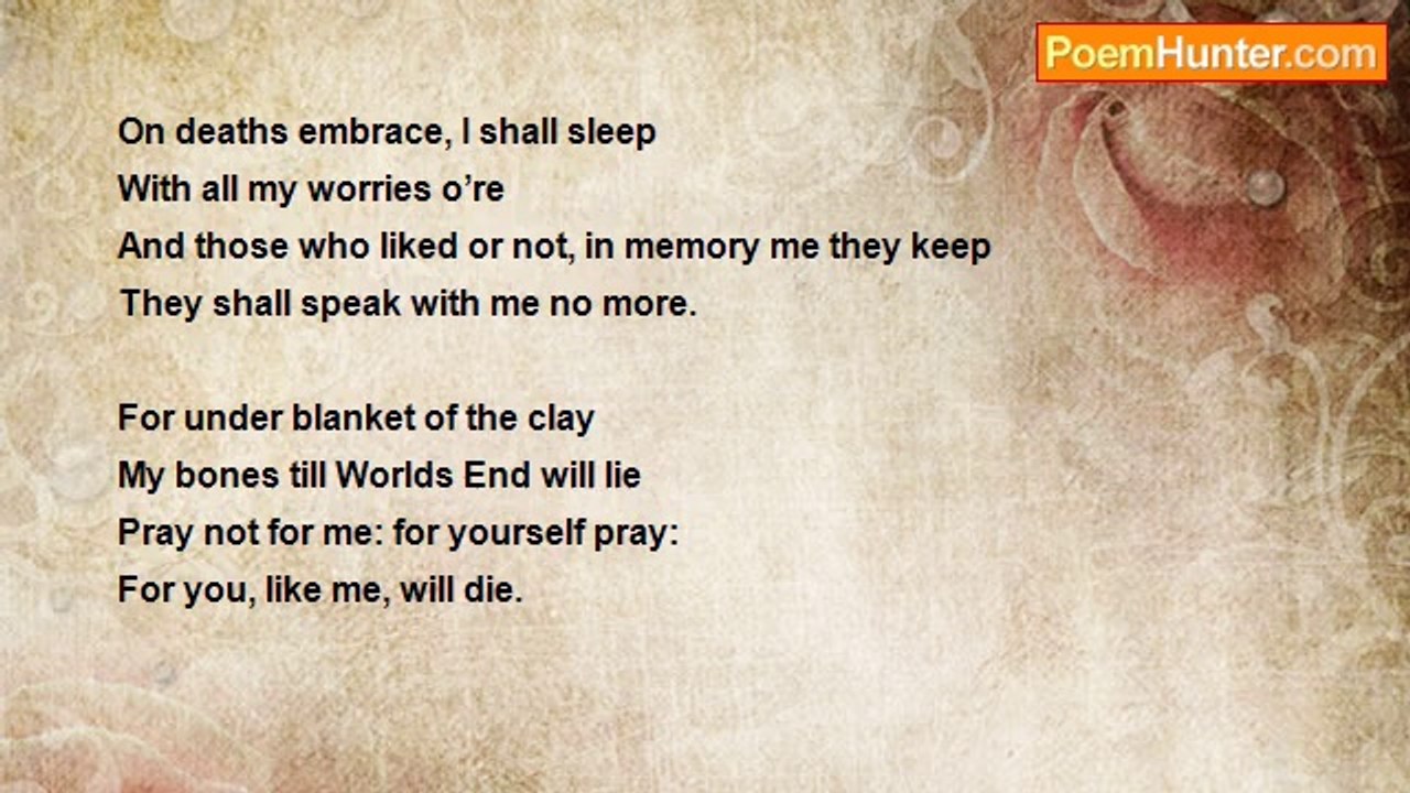 Tomás Ó Cárthaigh - On Deaths Embrace, I Shall Sleep