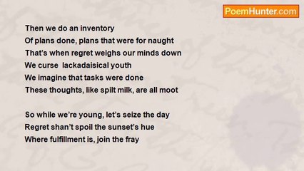 Cheryl L. DaytecYañgot - OF REGRETS OVER WASTED DAYS