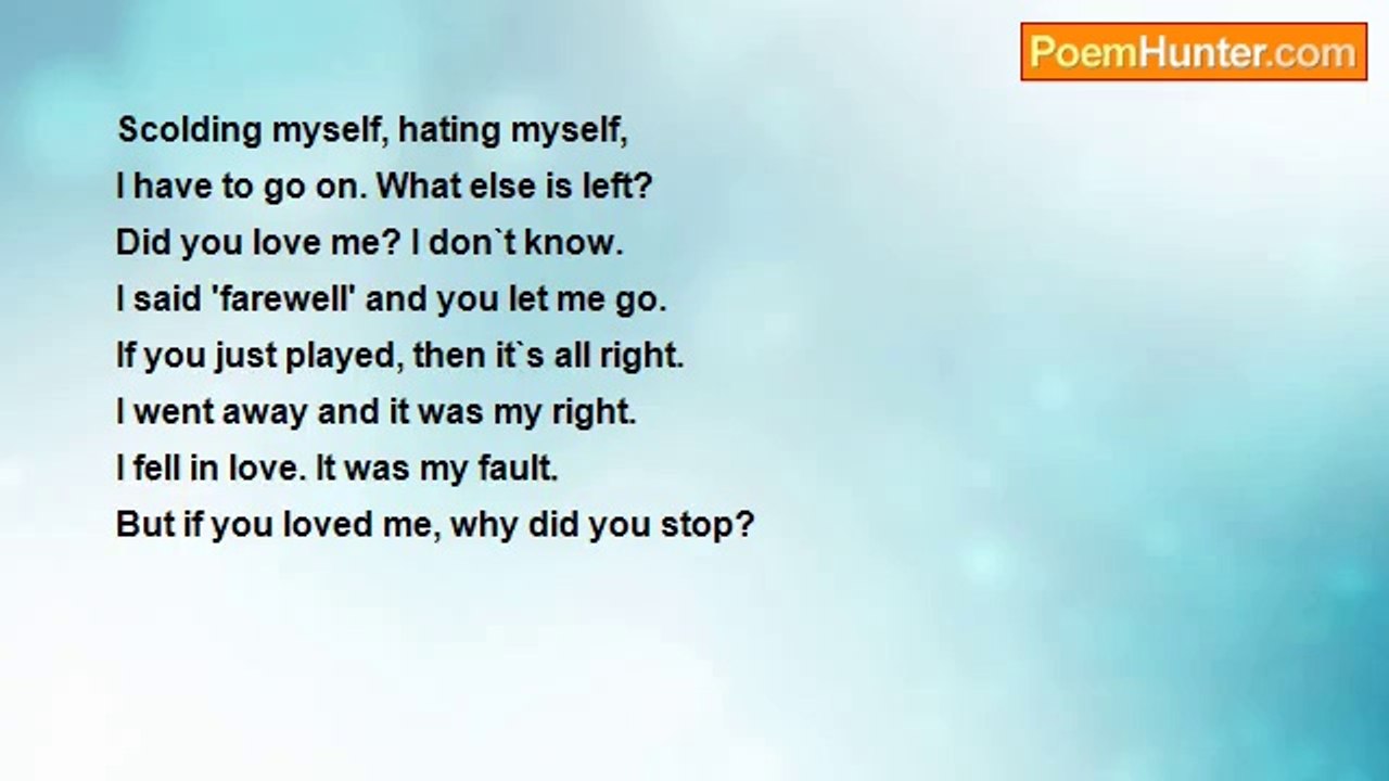 Saniya Galeyeva - Scolding Myself, Hating Myself