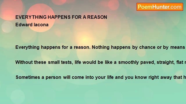 Edward Iacona - EVERYTHING HAPPENS FOR A REASON