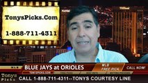 MLB Pick Baltimore Orioles vs. Toronto Blue Jays Odds Prediction Preview 6-13-2014