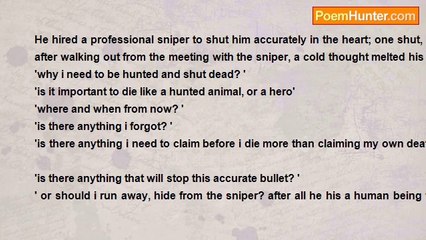 Atef Ayadi - A Brief Short Story: In The Head Of A Sniper