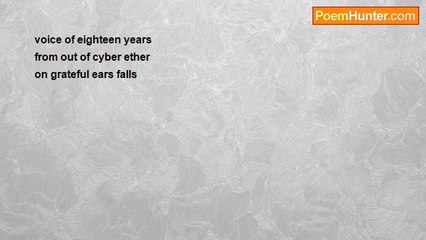 Richard Terrify - voice of eighteen years (haiku)