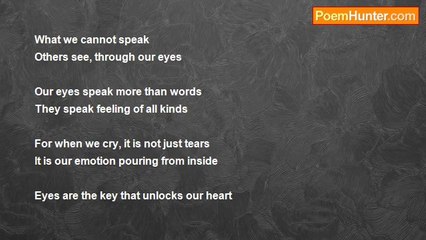 Allyson Gordon - We need not speak, for we have eyes