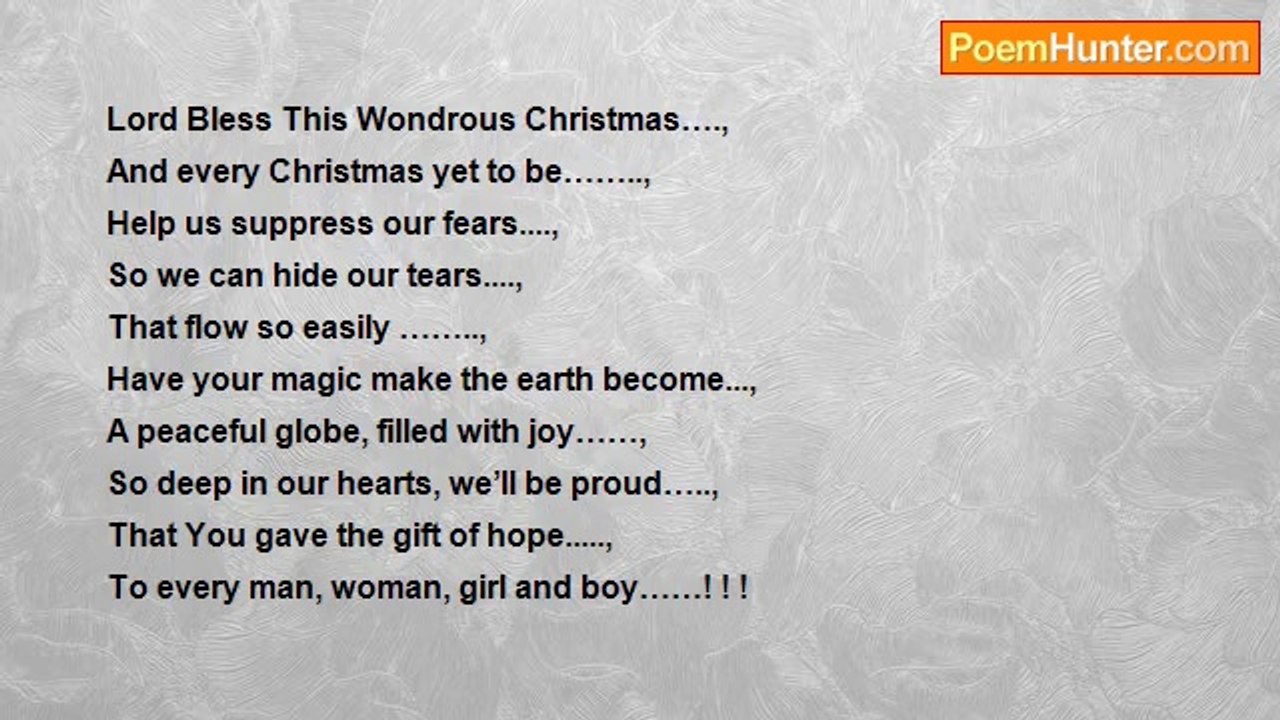 Trade Martin - “LORD BLESS THIS WONDROUS CHRIST...