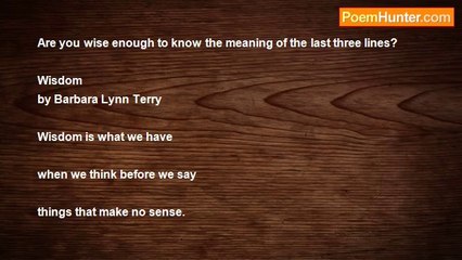Barbara Lynn Terry - Wisdom