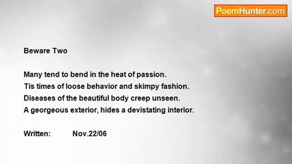Melvina Germain - (890)      Beware  1 ===2===3                  (Short Poems)