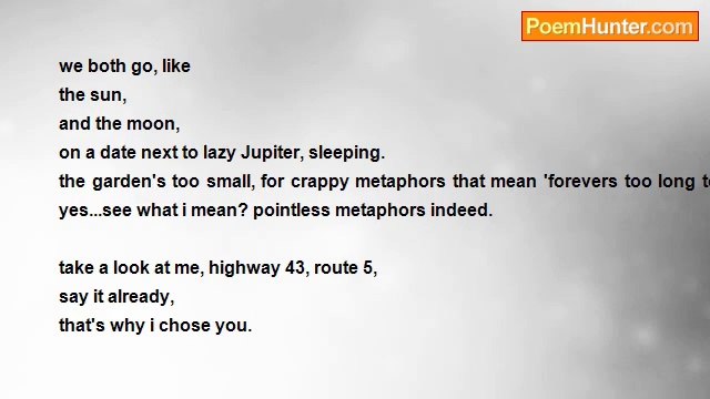 Dan Caliolio - if you said 'yes', We'd be dancing along bowling alleys, with coffee's as champagnes!