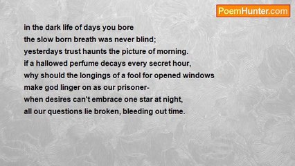 Patti Masterman - in the dark life of days you bore