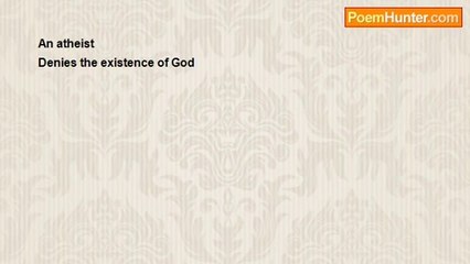 Aldo Kraas - AN ATHEIST