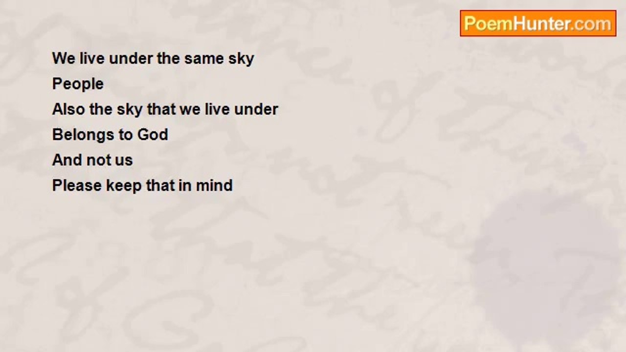 Aldo Kraas - WE LIVE UNDER THE SAME SKY