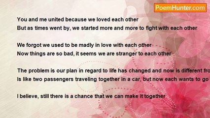 Sam Arjomandi - STILL, THERE IS A CHANCE, WE CAN MAKE IT TOGETHER