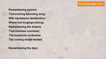 Peter S. Quinn - Remembering Autumn (From, Rhythmicon - 50 Lead Sheets with Poems)