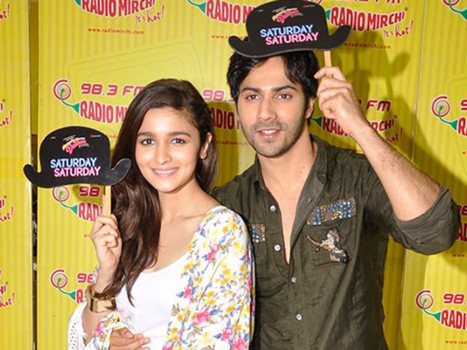 Varun Dhawan And Alia Bhatt At Radio Mirchi For Promotions