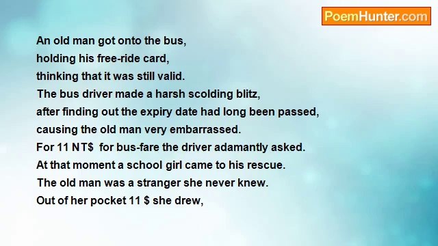 U Win Kyi - A Random Act Of Kindness (1) paying the bus fare.