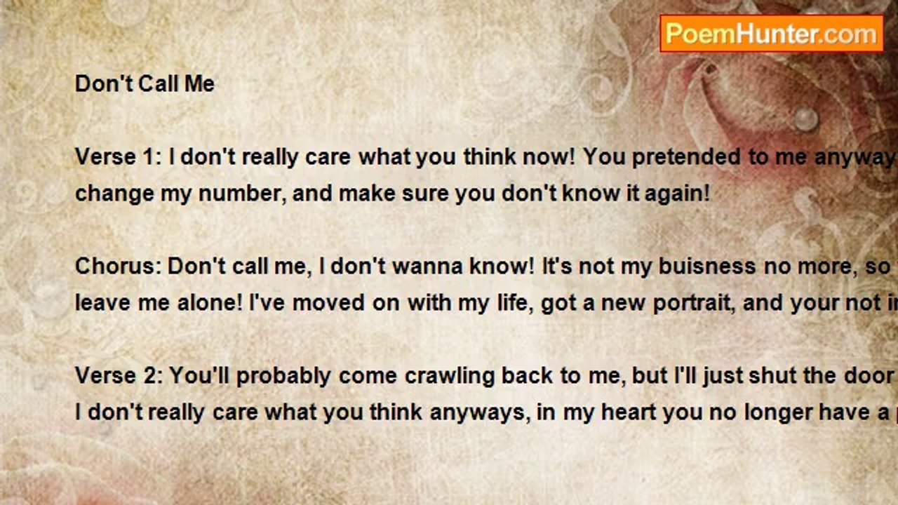 Lexi Spencer - Don't Call Me
