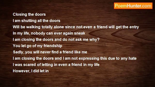 Rohit Sapra - Closing the Doors