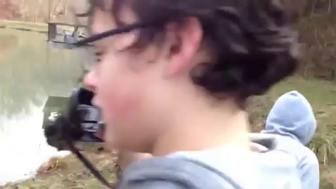 Throw Sodium in water = explosion! Crazy guys!