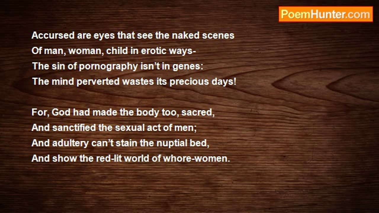Dr John Celes - Sonnet: On Pornography