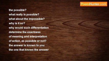 Onalethuso Petruss Ntema - What is possibility?