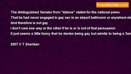 Ted Sheridan - Hey Buddy Have You Got The Time Asked The Senator From Idahoe