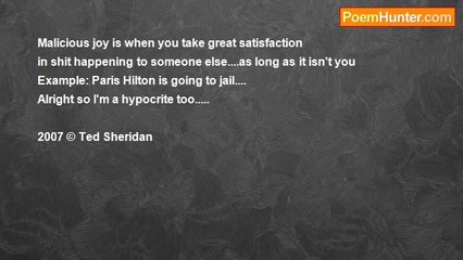 Ted Sheridan - It's Wrong To Take Joy In Someone Else's Pain