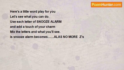 JoJo Bean - Snooze Alarm (Word play)