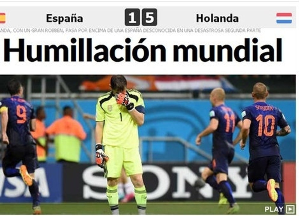 Revue de presse : La défaite de la Roja vue par les journaux espagnols et hollandais