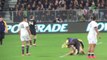So violent Tacle on a streaker during All Blacks rugby game!  Dumb security guy...
