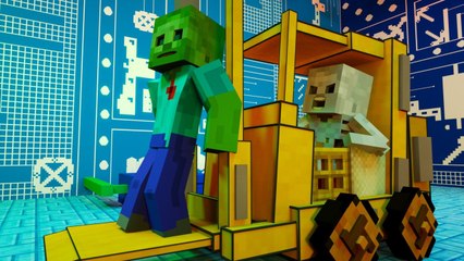 MINECRAFT ANIMATION SkeleGUN and ZOMBIE Dexter and Dee Dee Style Dance