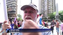 Protestas previas al partido en Belo Horizonte