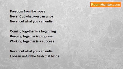 Rocco Aiello - g)    Never cut what you can untie