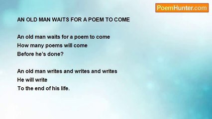 Shalom Freedman - An Old Man Waits For a Poem To Come