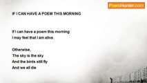 Shalom Freedman - If I Can Have A Poem This Morning