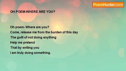 Shalom Freedman - Oh Poem-Where Are You?