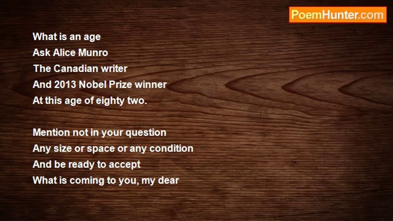 gajanan mishra - What is an age -Ask Alice Munro