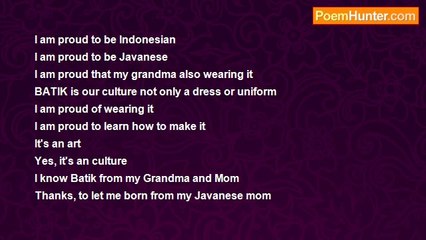 new heart - Wearing BATIK is promoting our nation