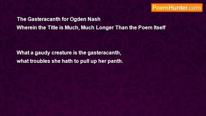 Paul C. Maybury Jr. - The Gasteracanth for Ogden Nash