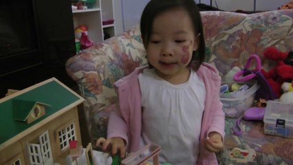 Girl Pretends Brushing Teeth