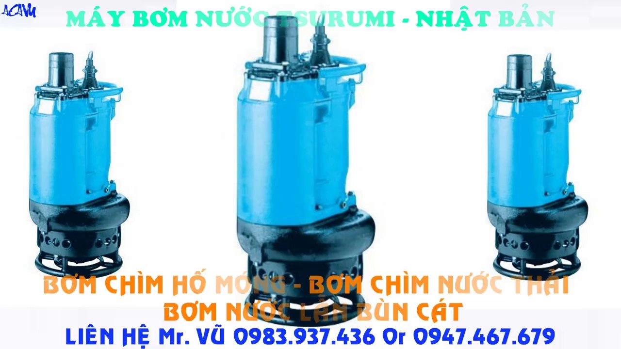 Bán bơm chìm nước thải, bơm nước bùn cát Tsurumi KTV2-80///3kw///4hp