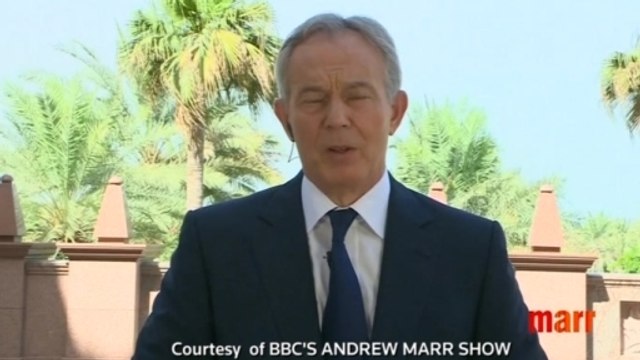 Former UK PM Blair says Iraq crisis not his fault, urges action