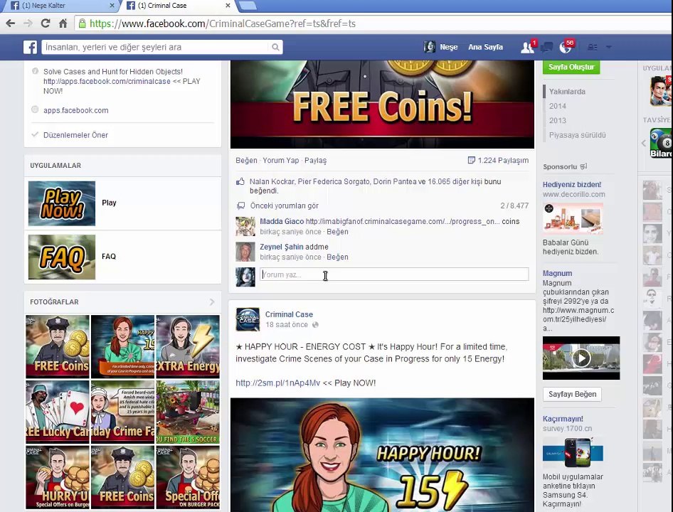 Criminal Case Watch this video to get a free card