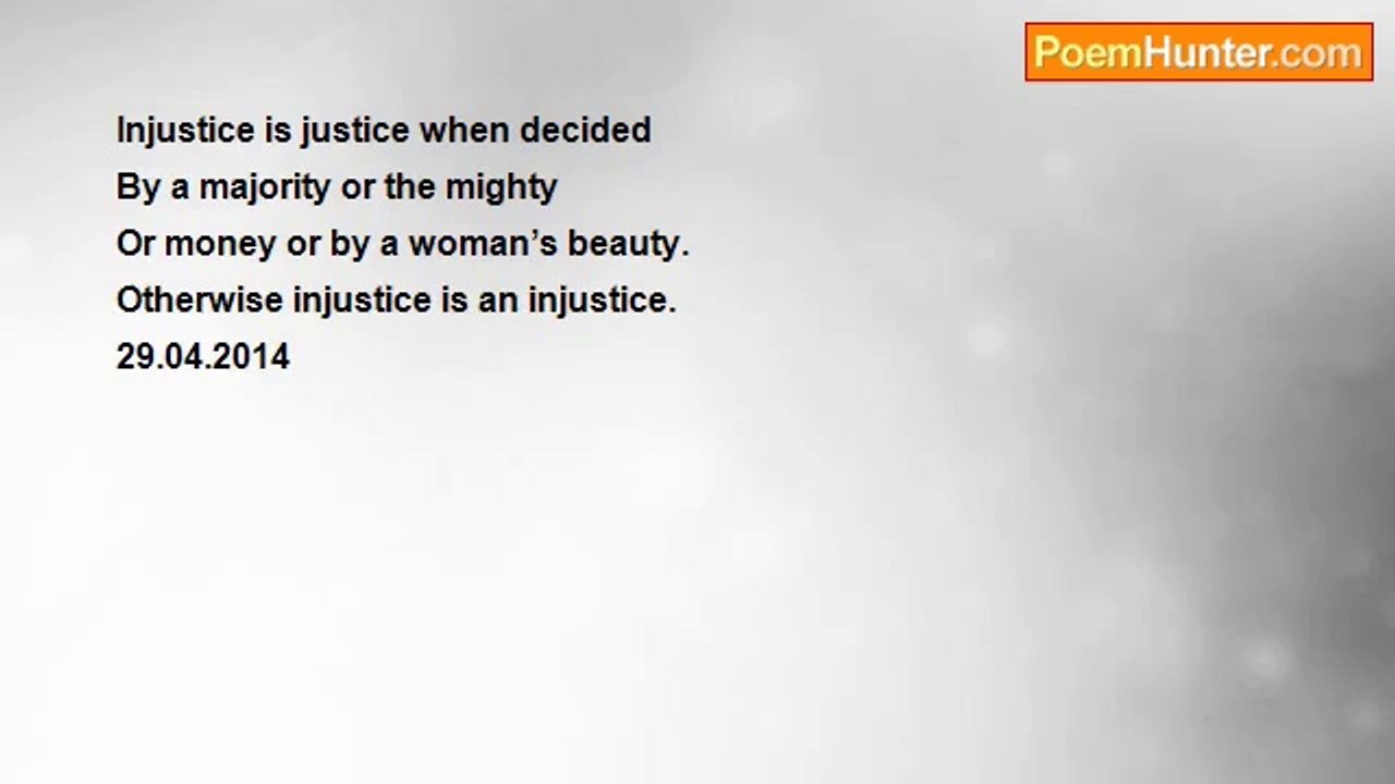 Rm.Shanmugam Chettiar. - When Is Injustice An Injustice?
