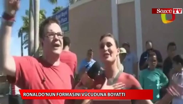 Ronaldo'nun formasını vücuduna boyattı