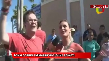 Ronaldo'nun formasını vücuduna boyattı